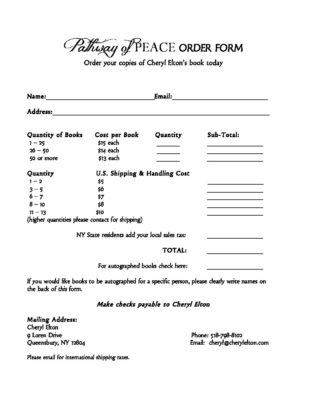 Peace Order Sample Pathway of Peace ORDER FORM